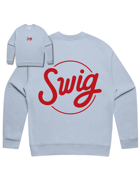 Premium - Oversized Puff Print Crewneck (Red puff)