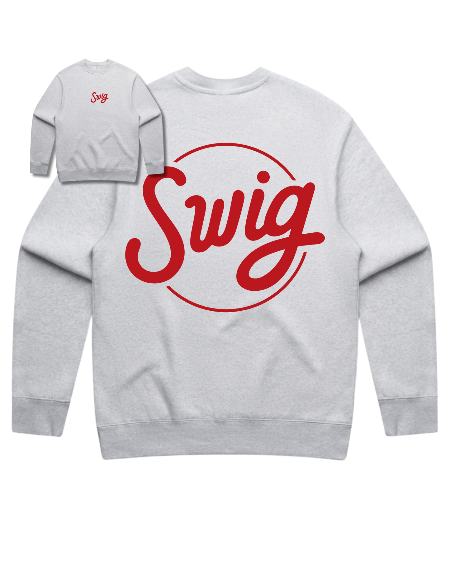 Premium - Oversized Puff Print Crewneck (Red puff)
