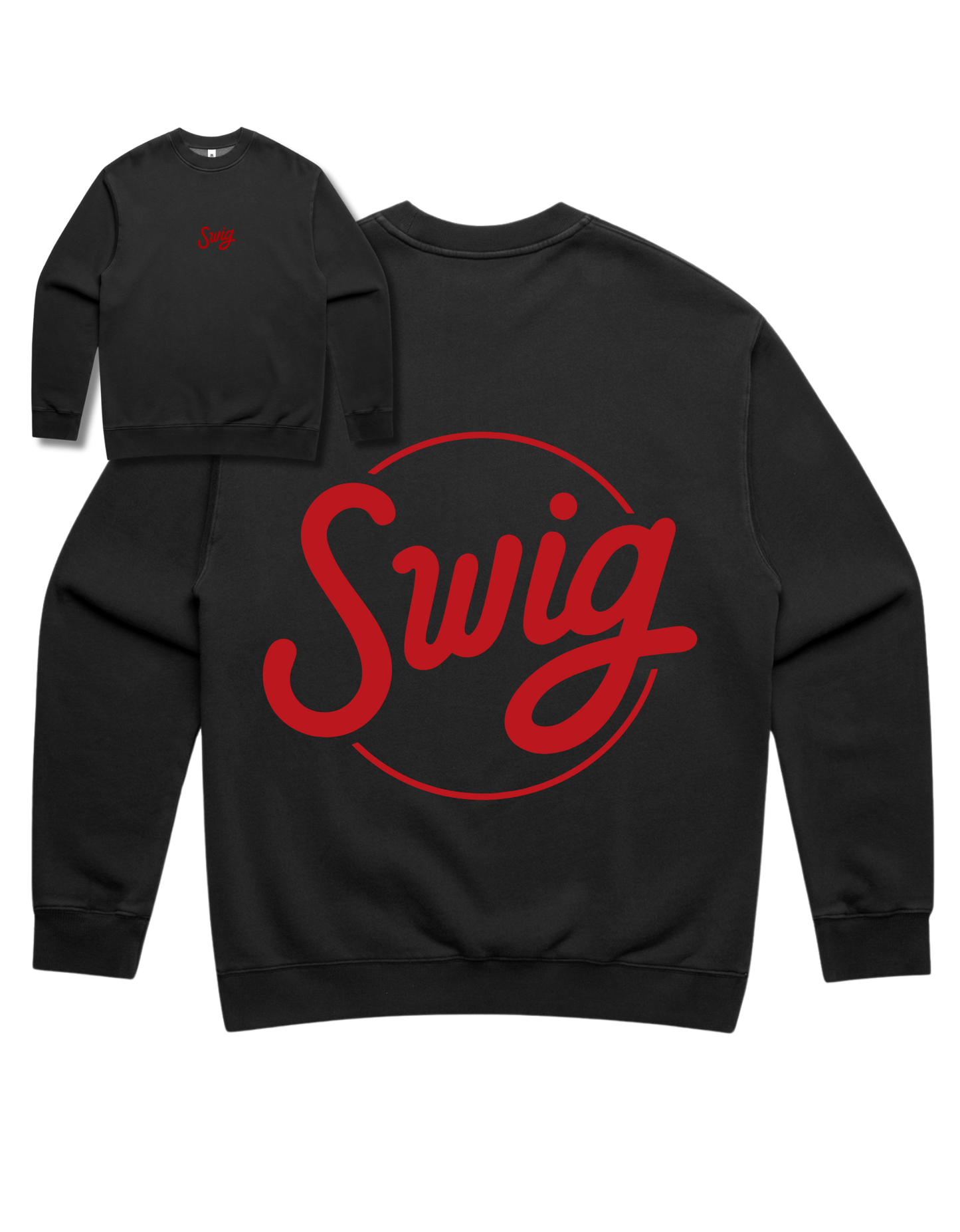 Premium - Oversized Puff Print Crewneck (Red puff)